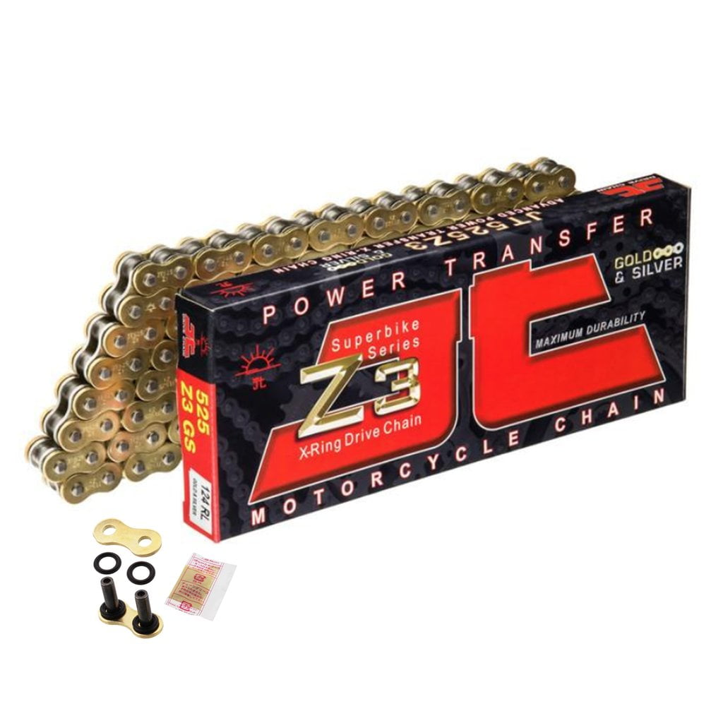 JT 520 Z3 Super Heavy Duty X-Ring Motorcycle Drive Chain with Rivet Link 